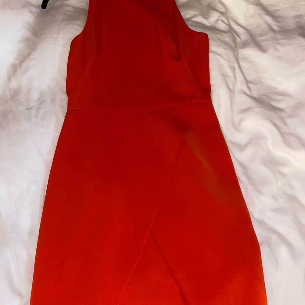 Elegant orange Sleeveless Dress